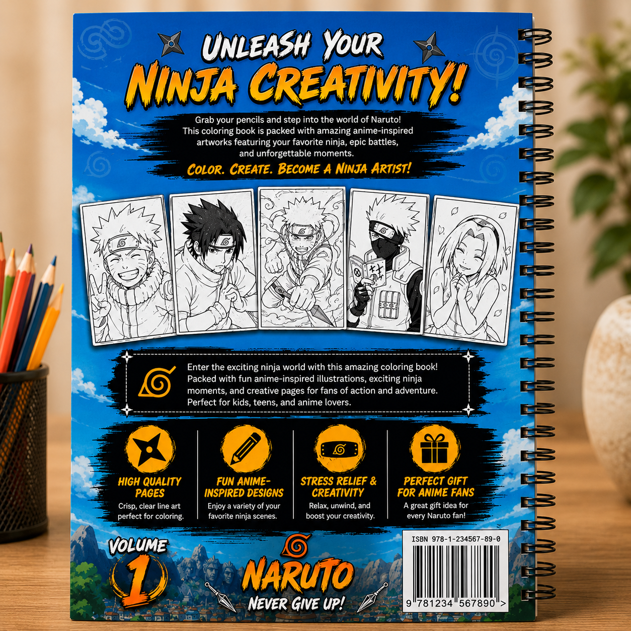 π₯ Naruto Coloring Book β Volume 1