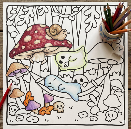 Ghost Glow: A Cute & Comfy Coloring Book