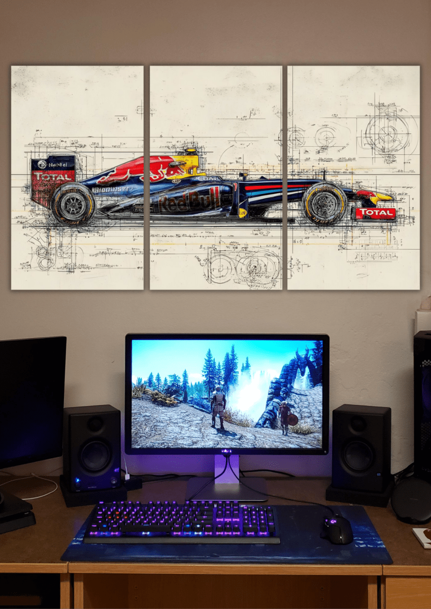 Formula 1 | Racing | Split Poster | 3 Piece Set - The Spectrum Stories