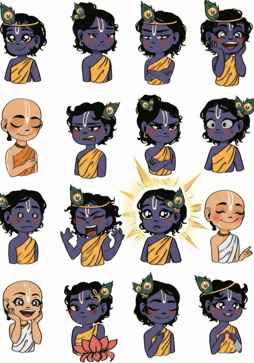 Gods & Spiritual – Divine Trident Aesthetic – Sticker Pack (15 pcs) - The Spectrum Stories