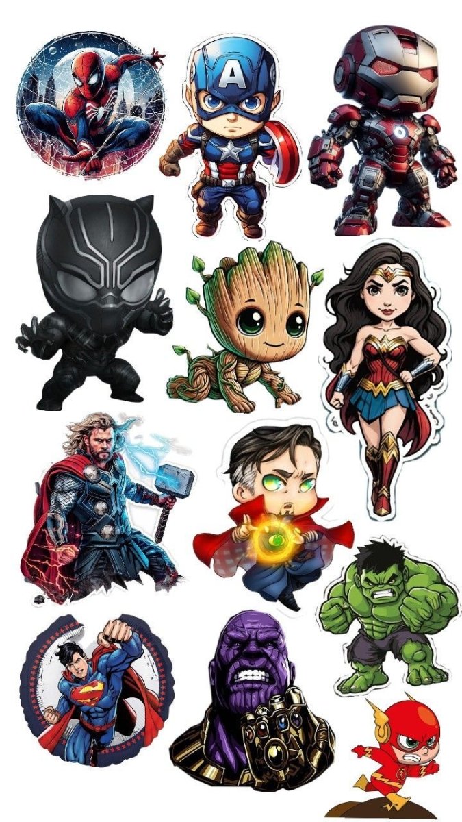 Marvel - Inspired – Cosmic Thunder Hero – Sticker Pack (15 pcs) - The Spectrum Stories
