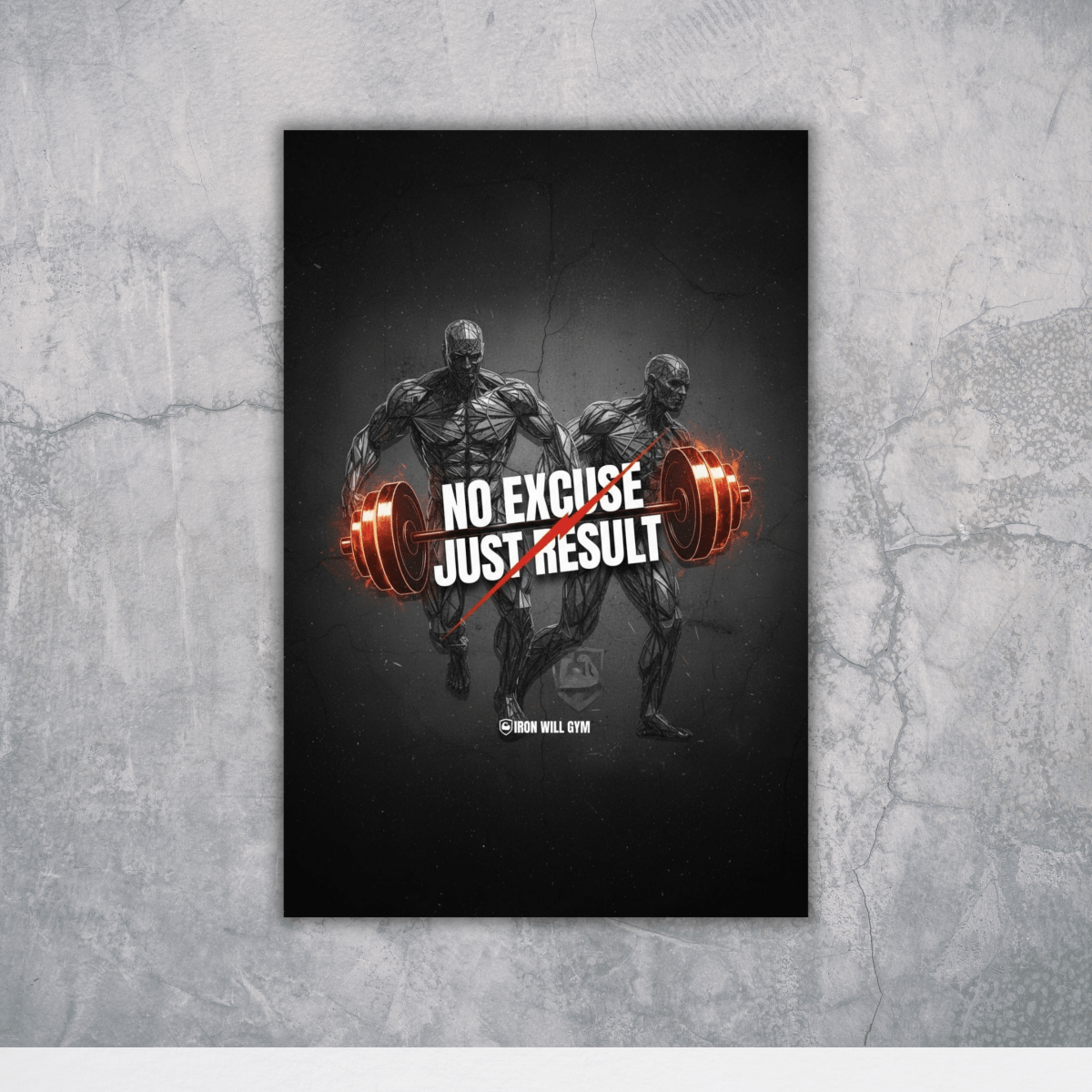 No Excuses. Just Results – Premium Gym Wall Art Poster - The Spectrum Stories