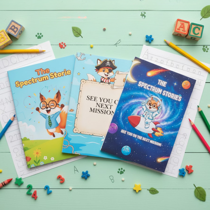 Learn, Trace & Play with Momo the Fox – 3-Book Learning Bundle - The Spectrum Stories