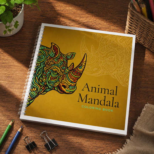 New Updated Version Animal Mandala Coloring Book