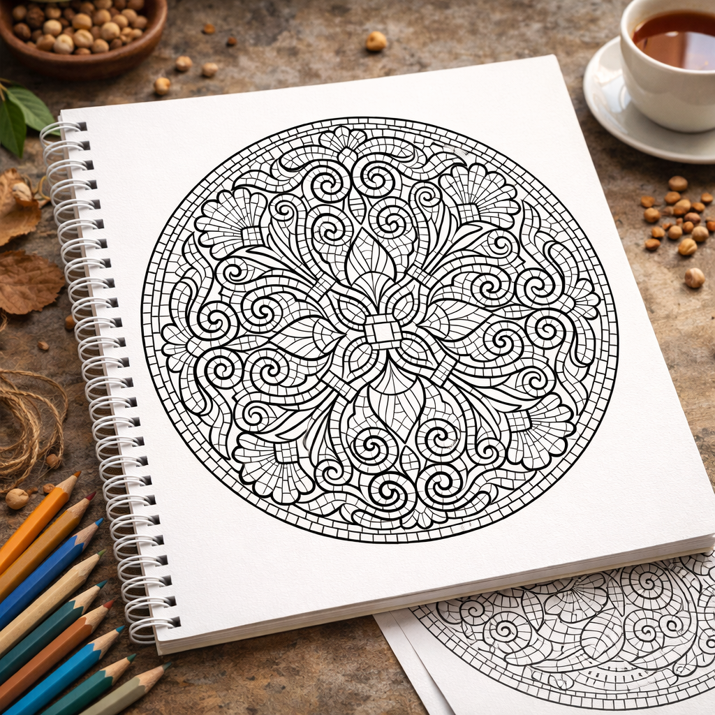 Mindful Mandalas Volume 2: Mosaic Style Adult Coloring Book for Stress Relief & Relaxation The Spectrum Stories