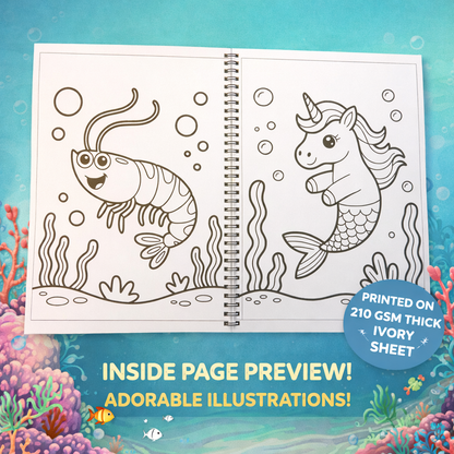Mermaid Coloring Book for Kids | 40+ Cute Illustrations | A4 Wiro Bound | Thick 210 GSM Ivory Pages | Screen-Free Fun The Spectrum Stories