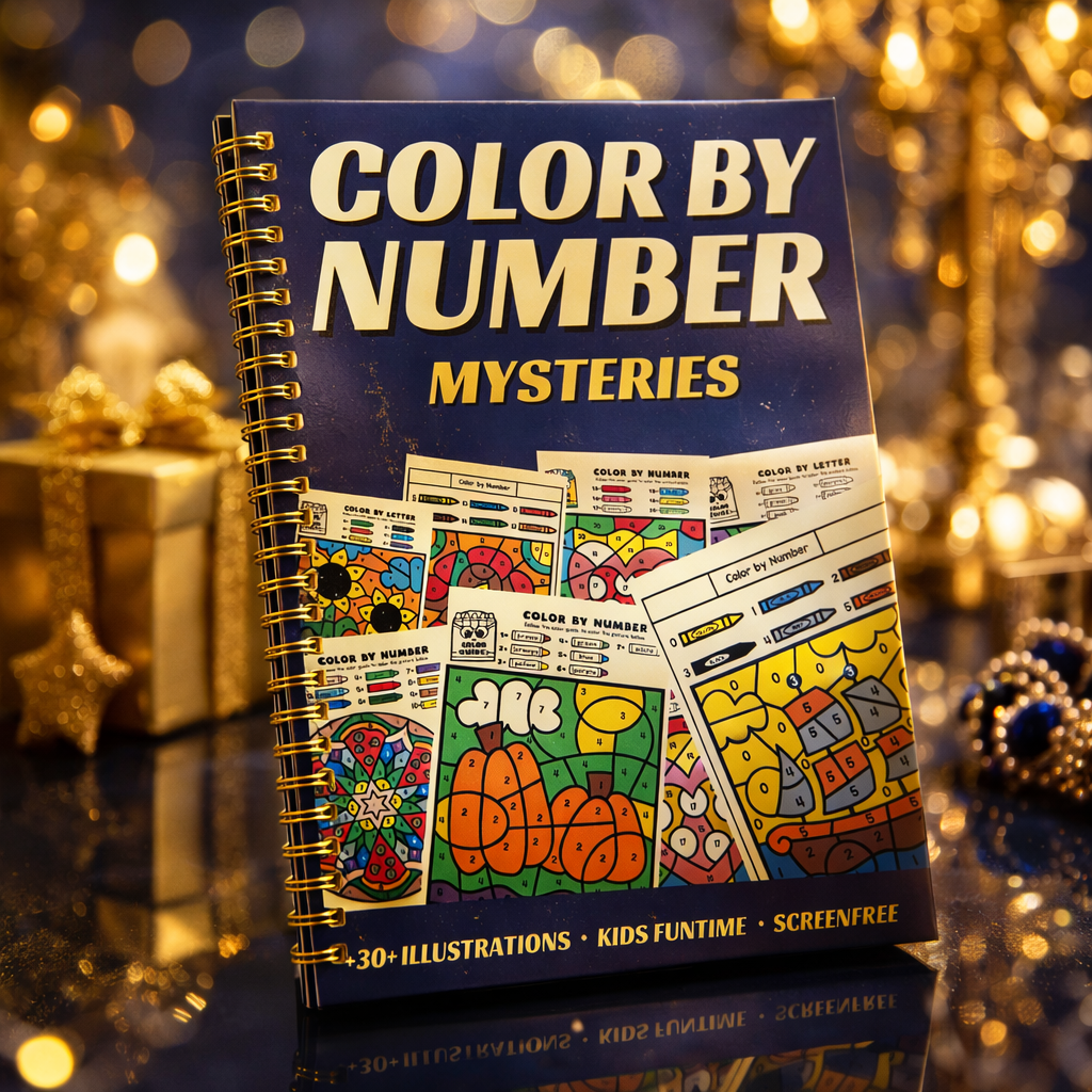 Color By Number Mysteries for Kids | 30+ Fun Illustrations | Color By Letter & Number | A4 Wiro Bound | Screen-Free Learning Activity Book The Spectrum Stories