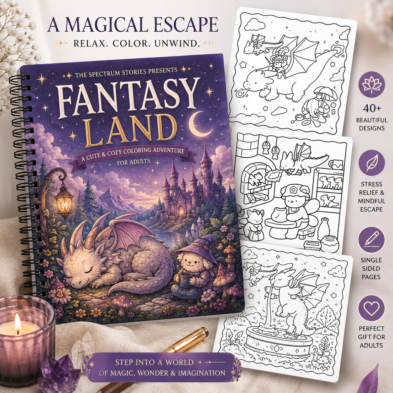 Fantasy Land Adult Coloring Book – A Magical Escape