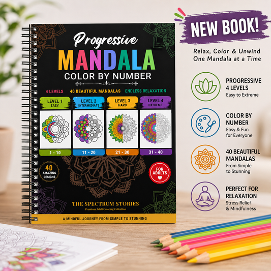 Progressive Complexity Color by Number Mandala Coloring Book