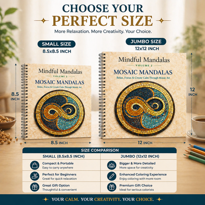 Mandalas Volume 2: Mosaic Style Adult Coloring Book for Stress Relief & Relaxation