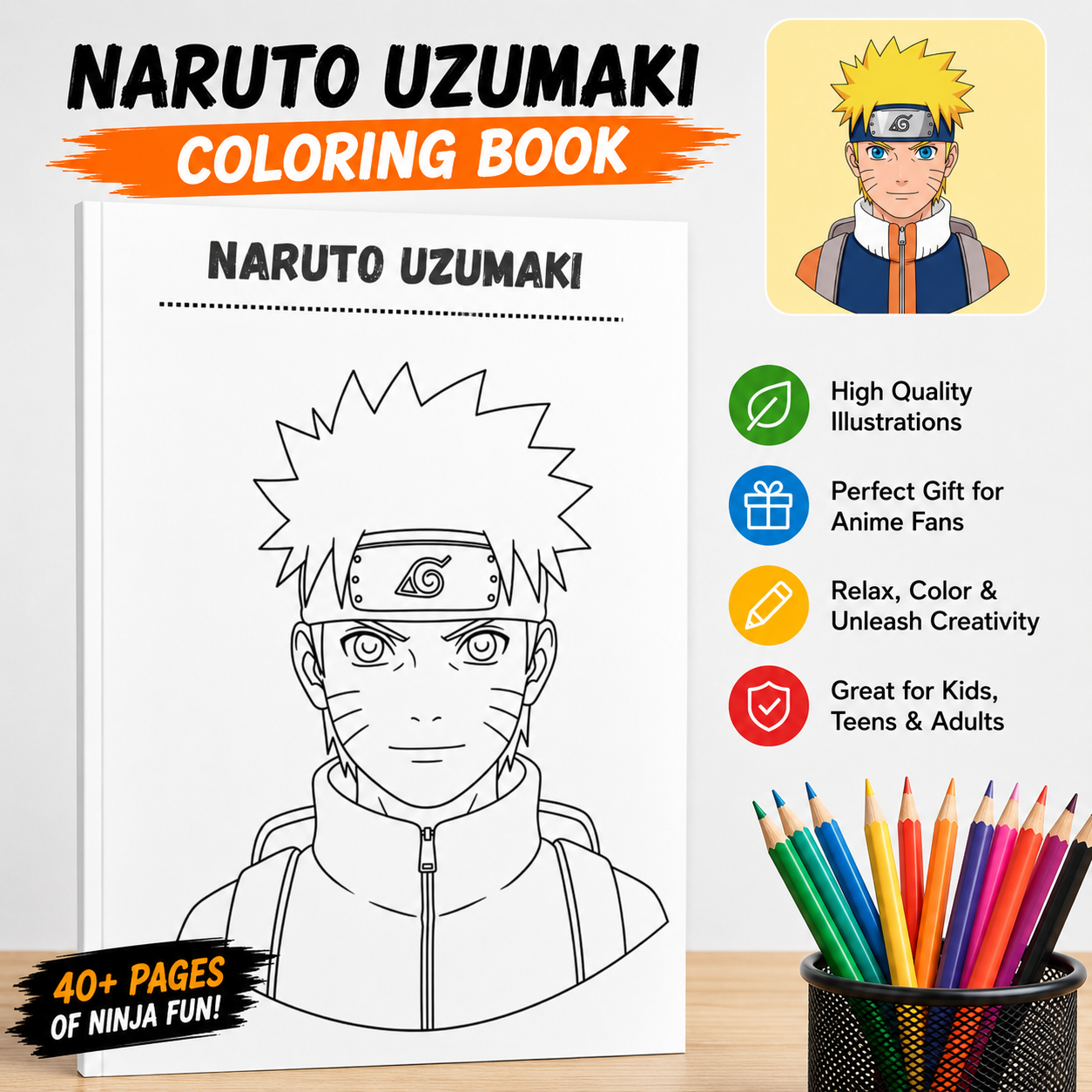 🍥 Naruto Coloring Book – Volume 1