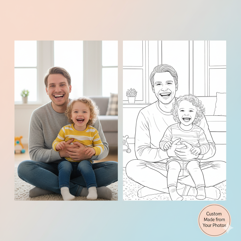 Personalized Custom Coloring Book from Your Photos – Turn Memories into Art | Unique Birthday Gift The Spectrum Stories