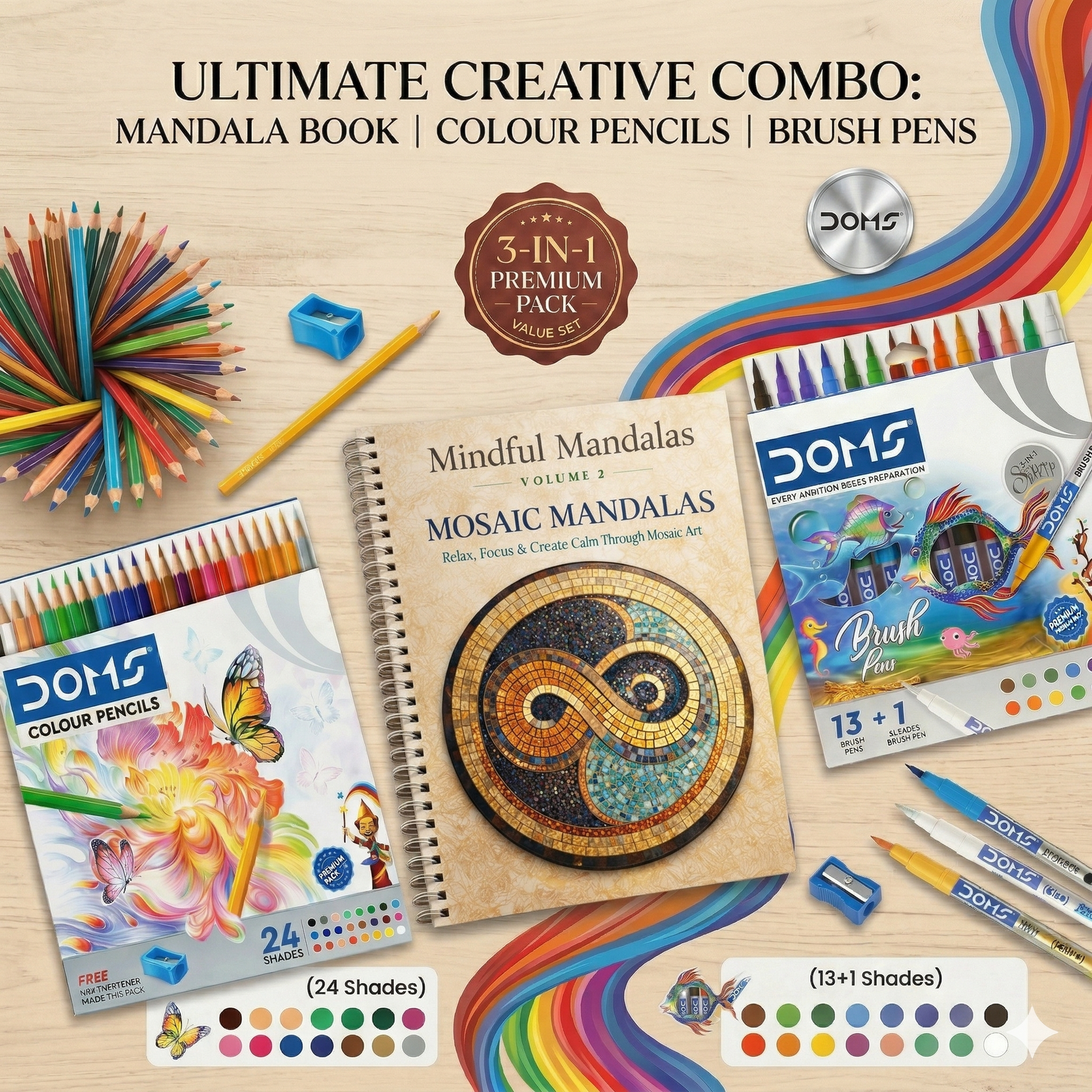 Mandalas Volume 2: Mosaic Style Adult Coloring Book for Stress Relief & Relaxation