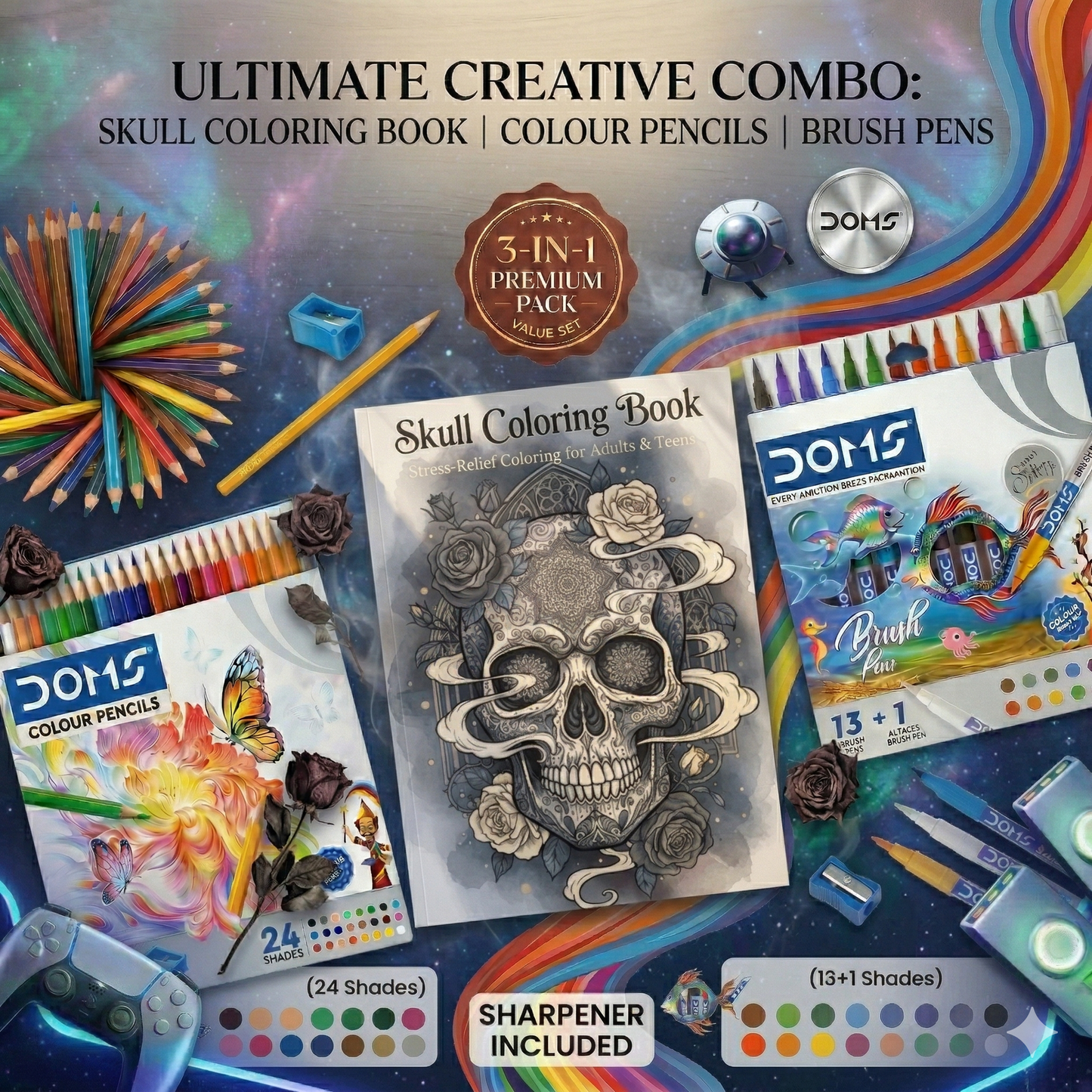 Skull Serenity Coloring Book – Stress Relief Art for Teens & Adults