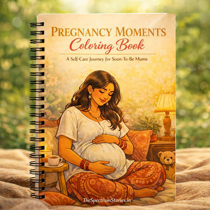 Pregnancy Moments Coloring Book with an illustration of a pregnant woman on the cover.
