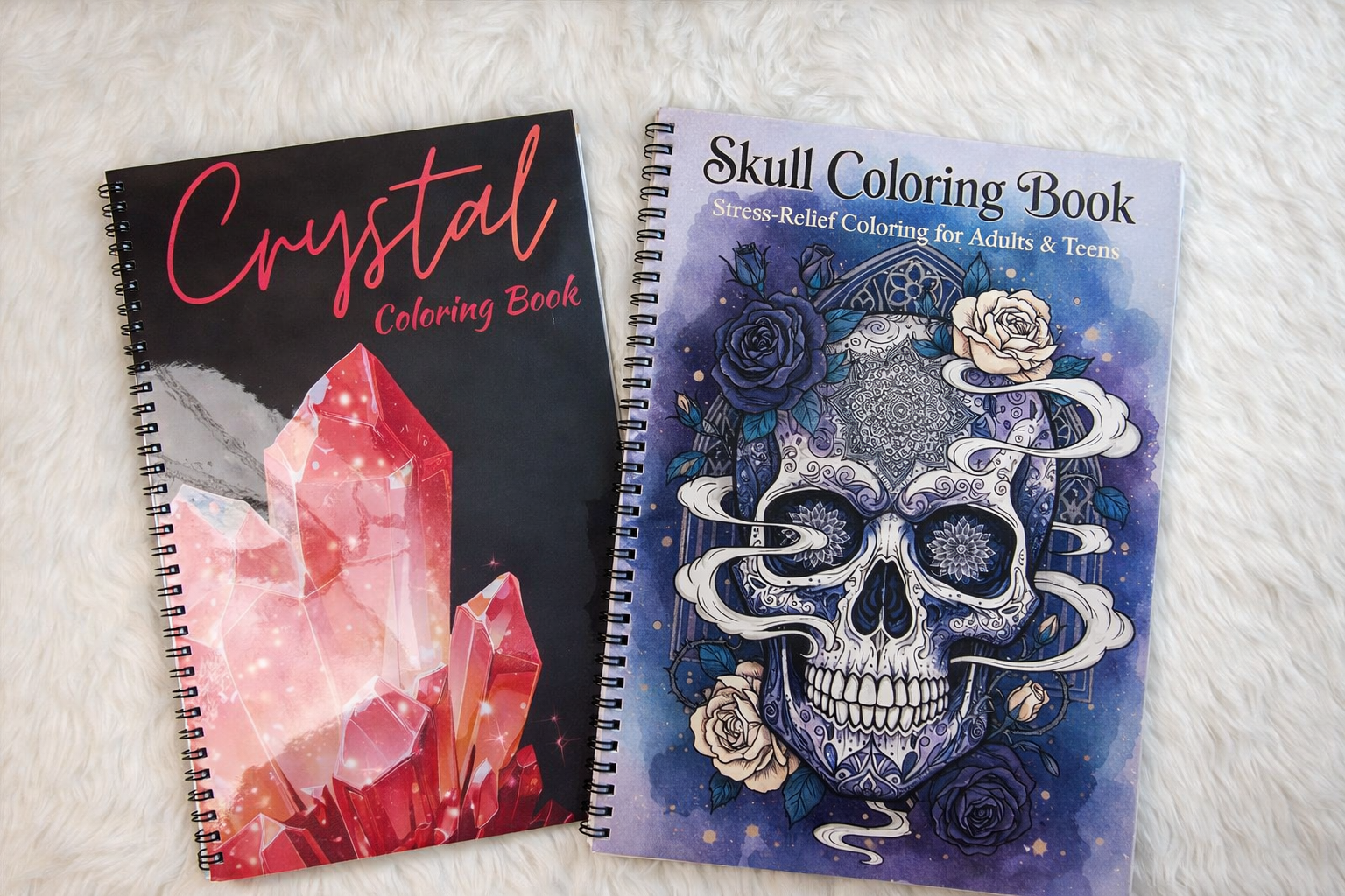 Load video: 40+ Illustrations: Crystal &amp; Skull Coloring Books for Adults &amp; Teens