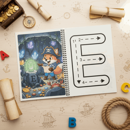 Alphabet Tracing Workbook for Kids | Pirate Capital Letters Adventure - The Spectrum Stories