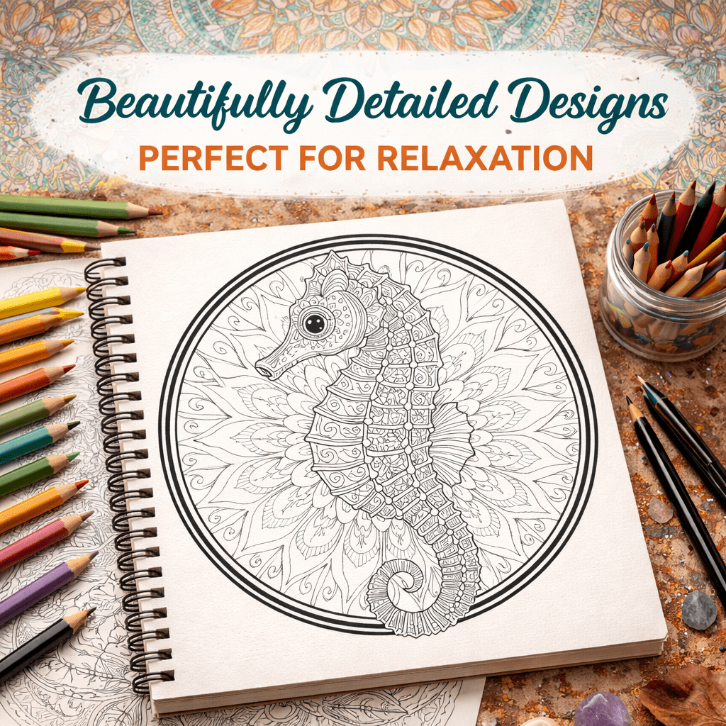 Animal Mandala Coloring Book – Intricate Wildlife Mandalas for Relaxation & Stress Relief | Premium Wire - O Bound Edition - The Spectrum Stories