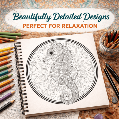 Animal Mandala Coloring Book – Intricate Wildlife Mandalas for Relaxation & Stress Relief | Premium Wire - O Bound Edition - The Spectrum Stories