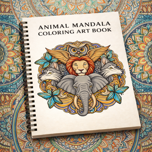 Animal Mandala Coloring Book – Intricate Wildlife Mandalas for Relaxation & Stress Relief | Premium Wire - O Bound Edition - The Spectrum Stories