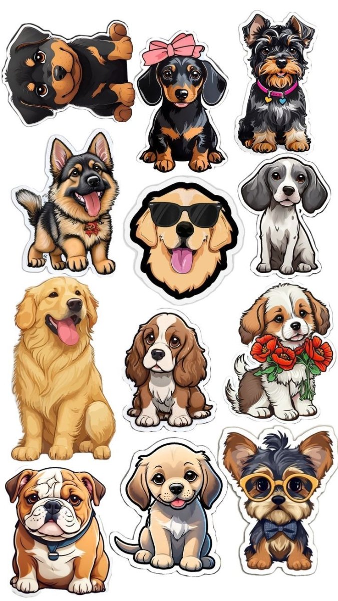 Animals & Pets – Funny Dogs – Sticker Pack (15 pcs) - The Spectrum Stories