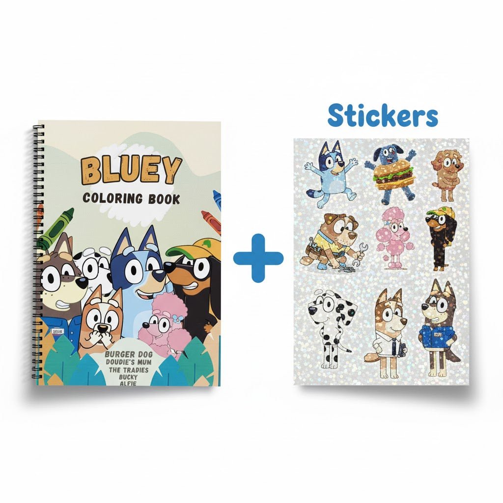 Bluey Coloring Book for Preschool Kids – Educational Fun Activities | Jumbo 8.5x11 Format - The Spectrum Stories