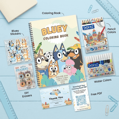 Bluey Preschool Coloring Book - Educational Activities | Jumbo 8.5x11 - The Spectrum Stories