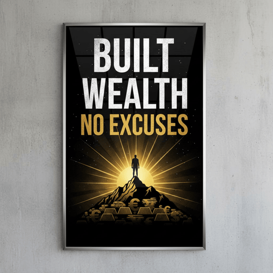 Build Wealth Not Excuses - Hustle Mindset Poster - The Spectrum Stories
