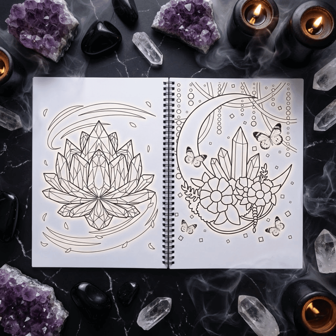 Crystal Aura Coloring Book – Spiritual Art for Calm & Creativity - The Spectrum Stories