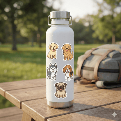 Cute Dog Breed Sticker Pack - 8 Waterproof Vinyl Stickers - The Spectrum Stories