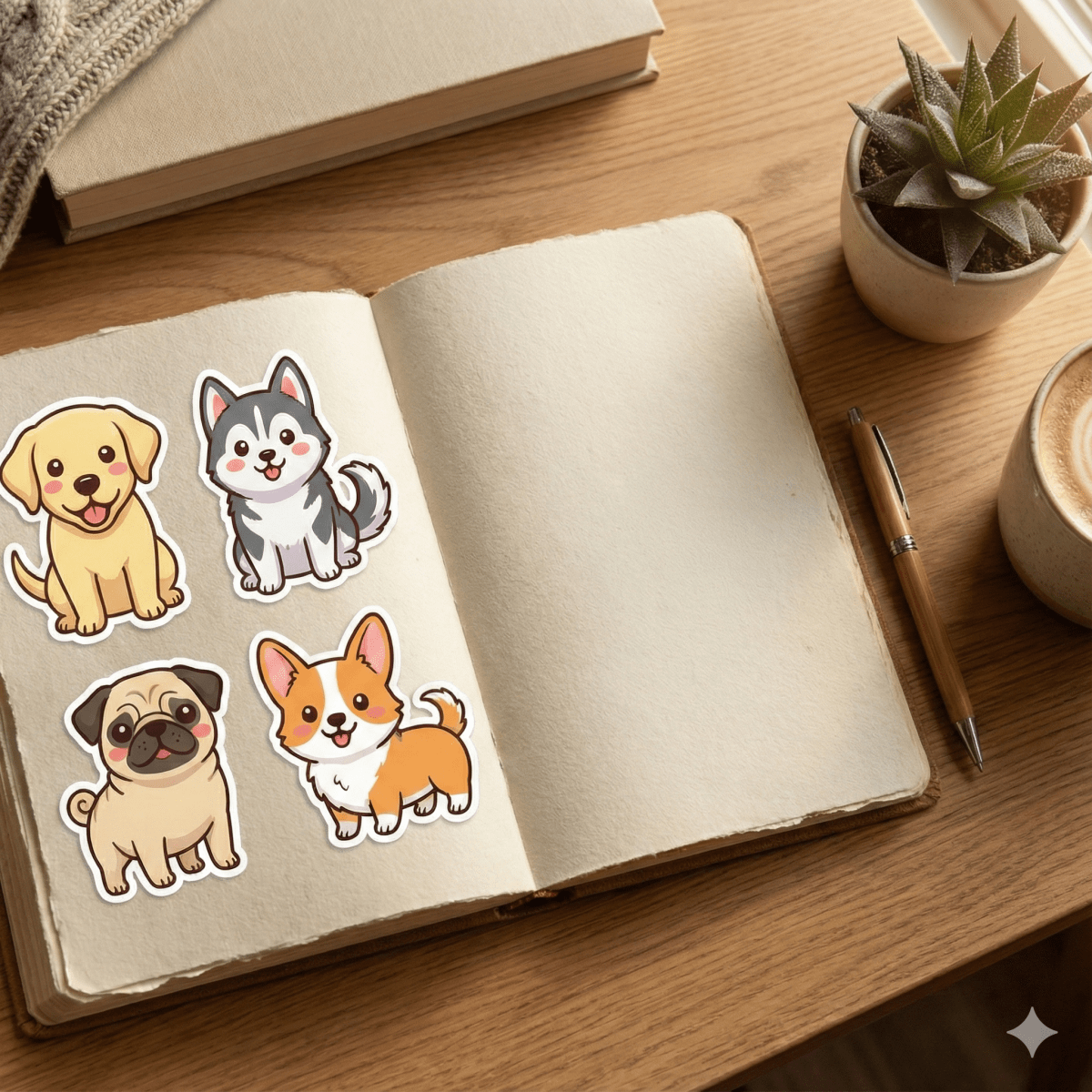 Cute Dog Breed Sticker Pack - 8 Waterproof Vinyl Stickers - The Spectrum Stories
