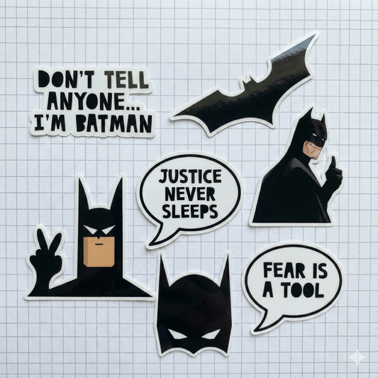 Dark Vigilante Sticker Pack – 10 Gothic Hero Quote Stickers (Batman - Inspired) - The Spectrum Stories