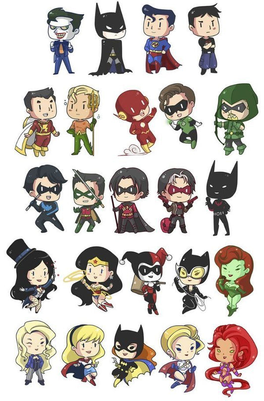 DC - Inspired – Super Solar Crest – Sticker Pack (15 pcs) - The Spectrum Stories