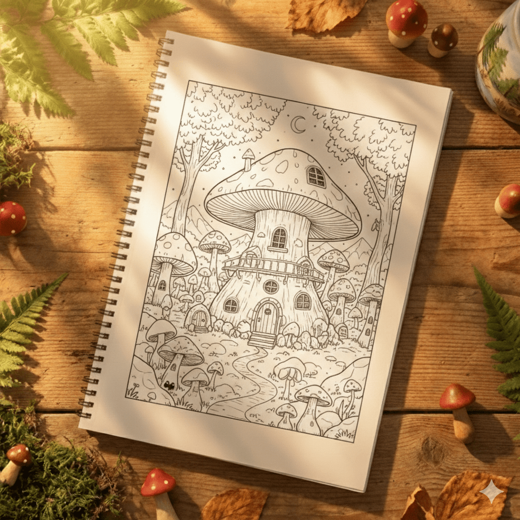 Enchanted Mushroom Coloring Book – Cozy Forest Art for Relaxation - The Spectrum Stories