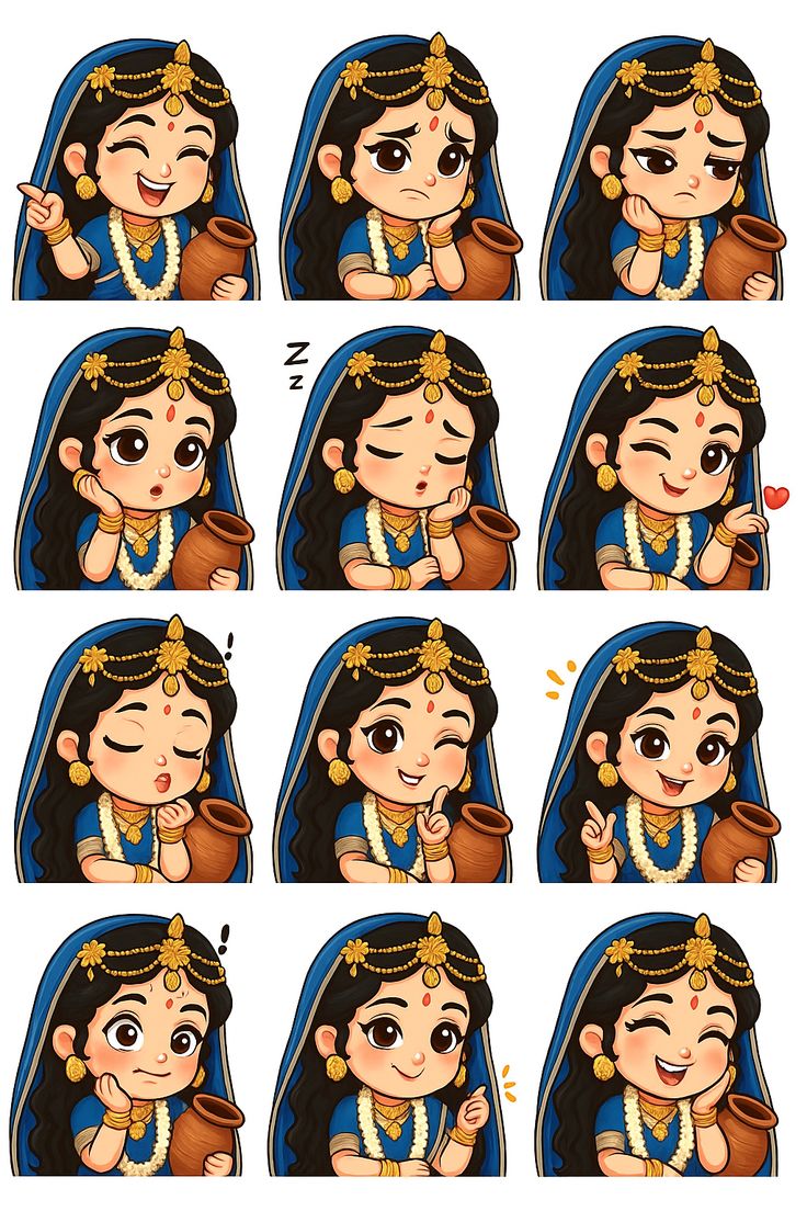 Gods & Spiritual – Radha – Sticker Pack (15 pcs) - The Spectrum Stories