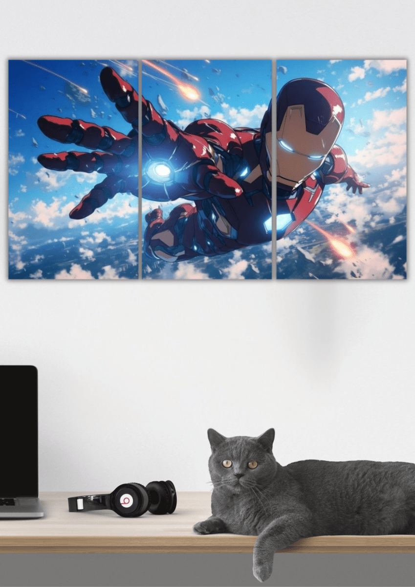 Iron Man | Tony Stark | Split Poster | 3 Piece Set - The Spectrum Stories