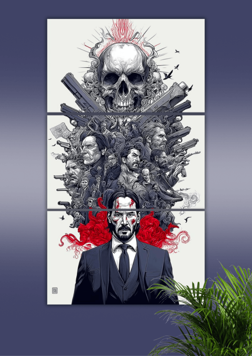 John Wick | Split Poster | 3 Piece Set - The Spectrum Stories