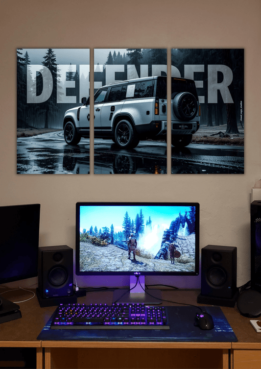Land Rover Defender 130 Outbound | Split Poster | 3 Piece Set - The Spectrum Stories
