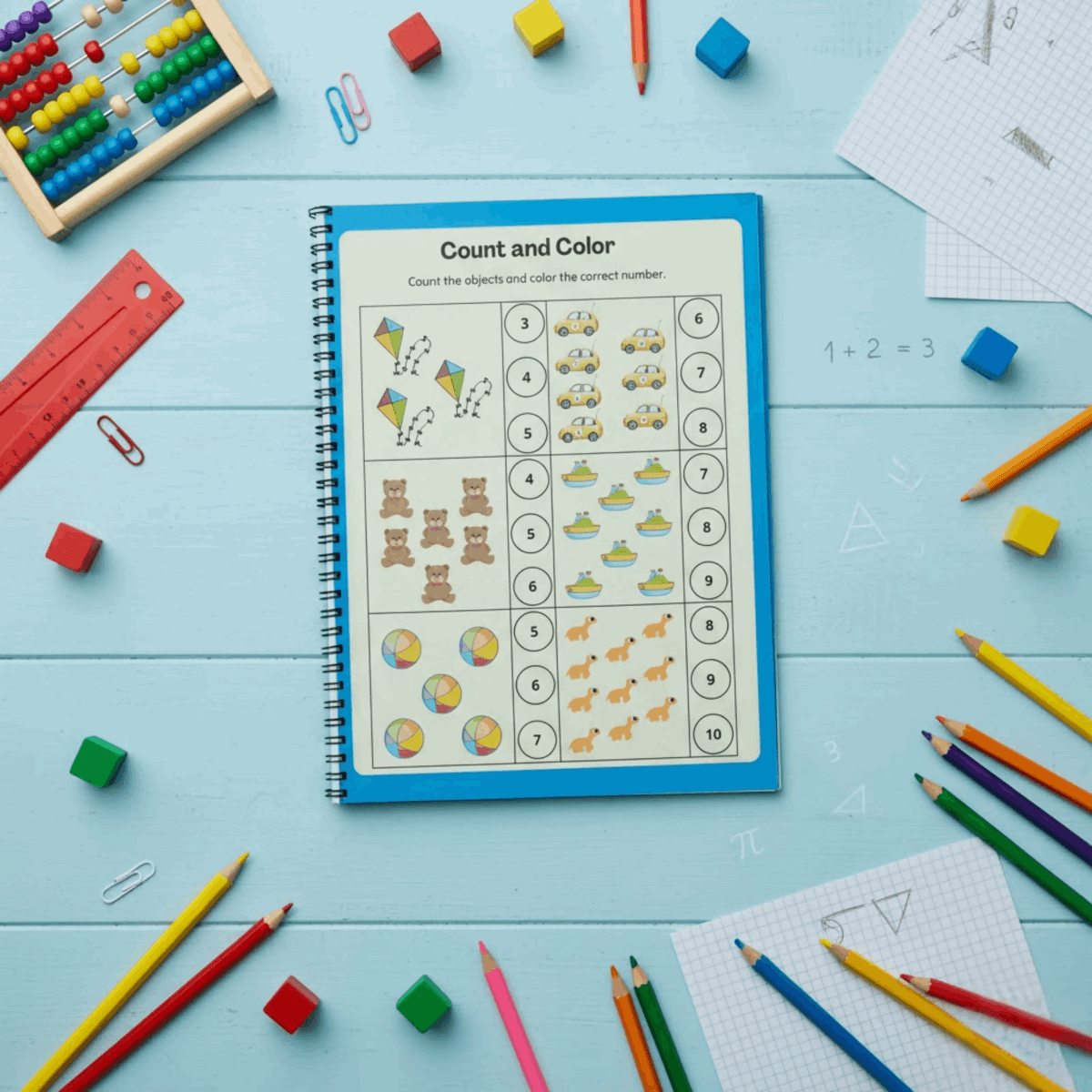 Math Readiness for Kids - Premium Preschool Activity Book - The Spectrum Stories