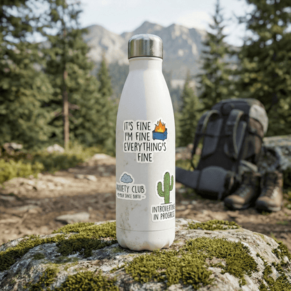 Mental Health Sticker Pack - 10 Funny Quote Stickers (Anxiety, Introvert, Burnout) - The Spectrum Stories