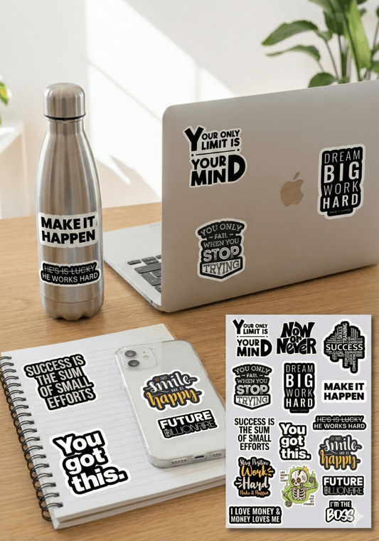 Motivational - Strength & Persistence | Pack of 15 Sticker's - The Spectrum Stories