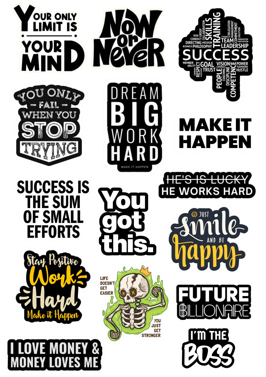 Motivational - Strength & Persistence | Pack of 15 Sticker's - The Spectrum Stories