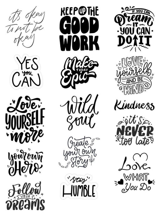 Motivational - Strength & Persistence | Pack of 15 Sticker's (Copy) - The Spectrum Stories