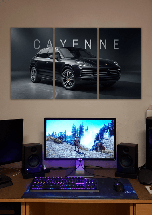 Porsche Cayenne | Luxury SUV | Split Poster | 3 Piece Set - The Spectrum Stories