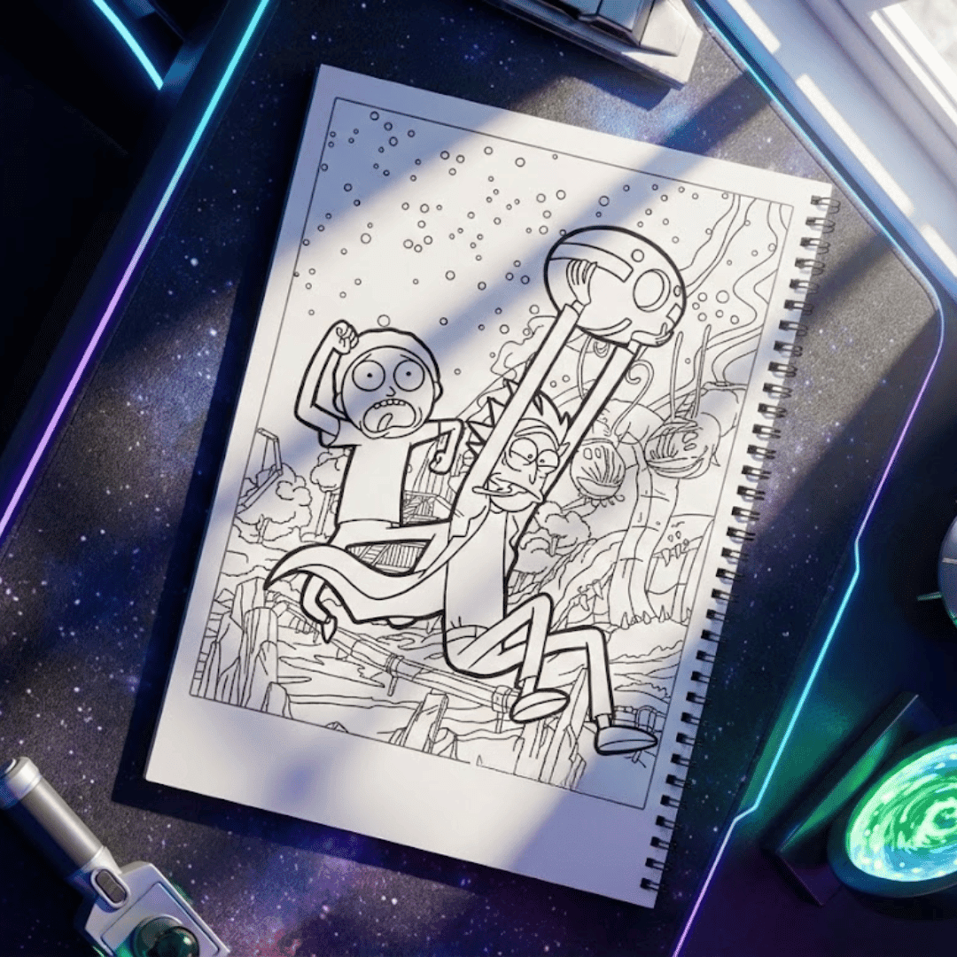 Sci - Fi Cartoon Chaos Colouring Book - The Spectrum Stories