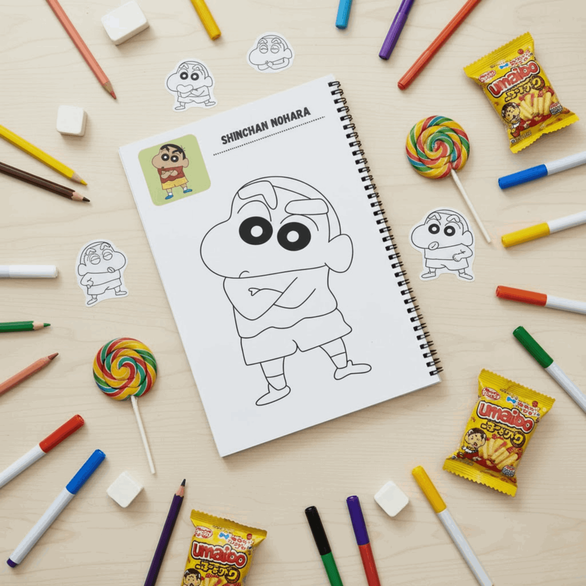 Shinchan Coloring Book for Kids – Fun Activity Book for Boys & Girls | 8.5x11 Big Pages - The Spectrum Stories