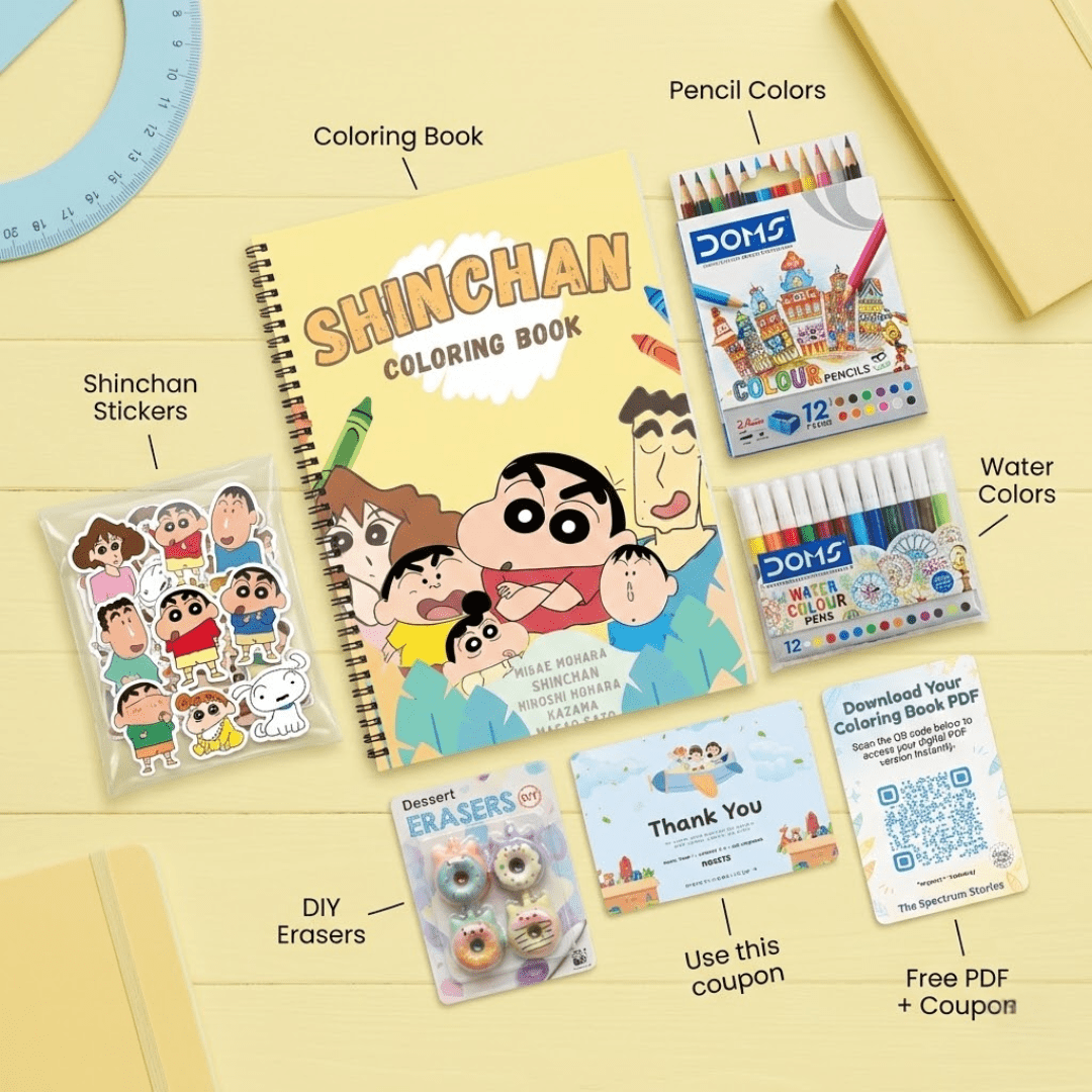 Shinchan Coloring Book for Kids – Fun Activity Book for Boys & Girls | 8.5x11 Big Pages - The Spectrum Stories