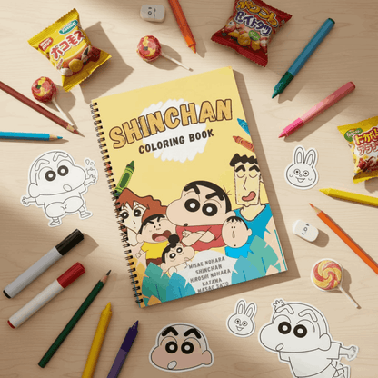 Shinchan Coloring Book for Kids – Fun Activity Book for Boys & Girls | 8.5x11 Big Pages - The Spectrum Stories