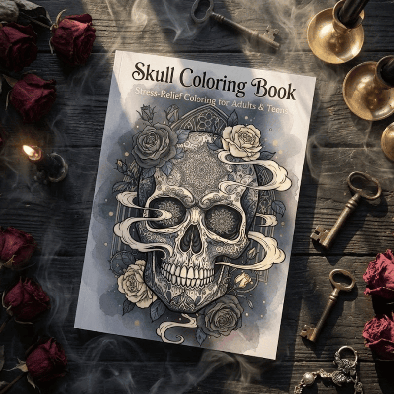 Skull Serenity Coloring Book – Stress Relief Art for Teens & Adults - The Spectrum Stories