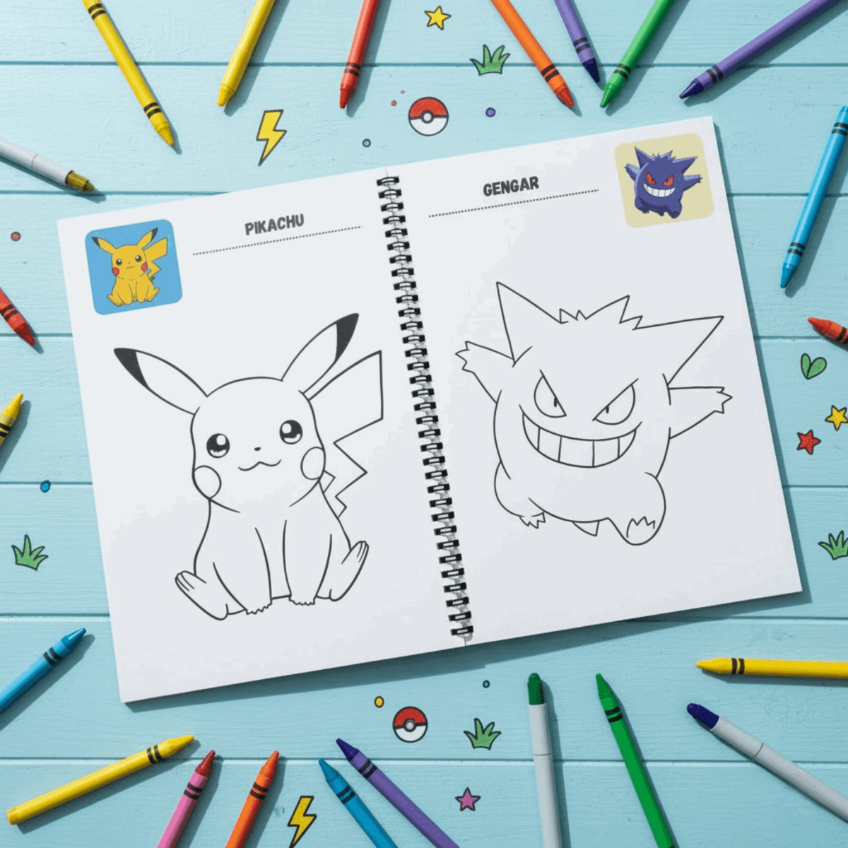 Ultimate Kids Coloring Book Bundle – Shinchan, Pokemon & Bluey | 3 - Pack Value Set | 8.5x11 Large Pages -